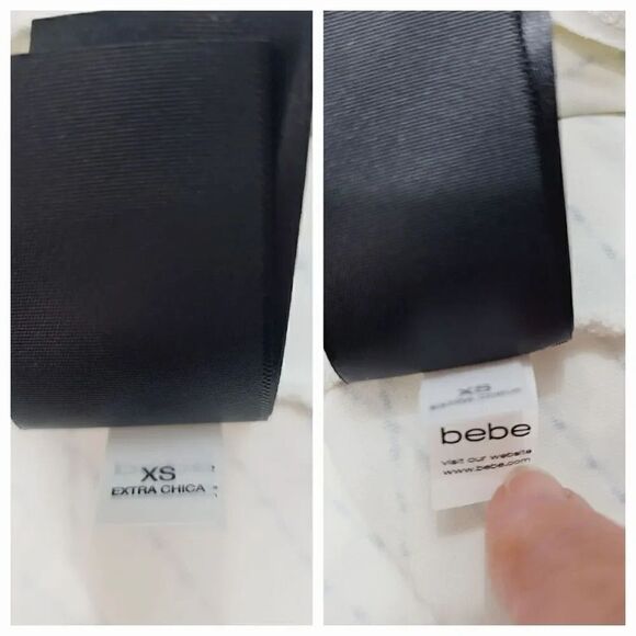 NEW Bebe 2 PC Mesh Glitter Strech Bodycon Top and Skirt in Off White/Ivory XS - Picture 12 of 13